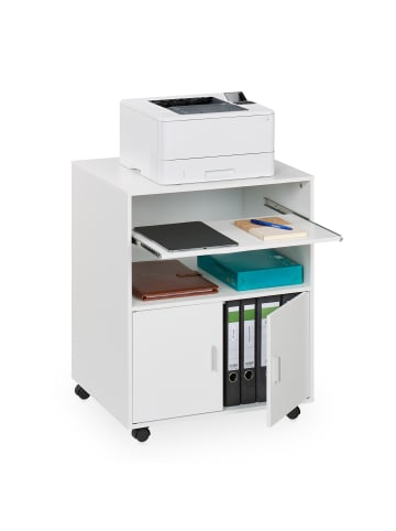 relaxdays Rollcontainer in Weiß - (B)60 x (H)74 x (T)48 cm