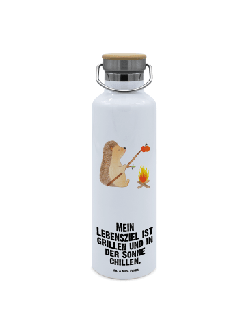 Mr. & Mrs. Panda Trinkflasche Igel Grillen mit Spruch in Weiß