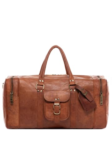 SID & VAIN Leder-Reisetasche LANDON in braun