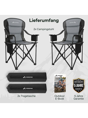 Neolymp Campingstuhl "CC210" 2er-Set in Schwarz, 101x63x103 cm