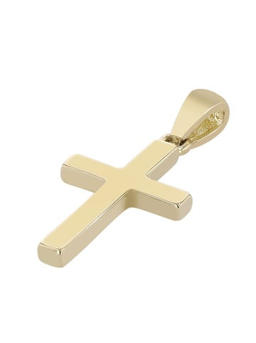 Adeliás Unisex Anhänger – Kreuz Kreuzanhänger aus 333 Gold in gold