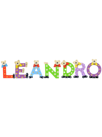 Playshoes Deko-Buchstaben "LEANDRO" in bunt