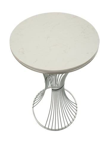 Mauro Ferretti Couchtisch aus silberfarbenem Metall, Ø 50 x 100 cm