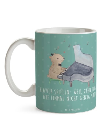 Mr. & Mrs. Panda Tasse Klavier Magie mit Spruch in Meeresbrise
