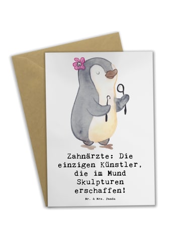 Mr. & Mrs. Panda Klappkarte Zahnarzt Künstler mit Spruch in Weiß