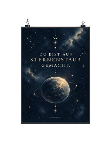 Mr. & Mrs. Panda Poster Planet minimalistisch Design mit Spruch in Weiß