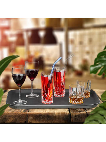 relaxdays 2 x Serviertablett in Schwarz