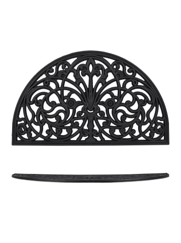 relaxdays Fußmatte in Schwarz - (B)75 x (T)45 cm