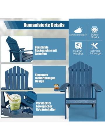 COSTWAY Adirondack Stuhl bis zu 170kg in Blau