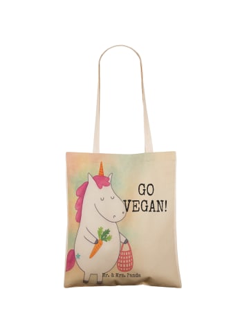 Mr. & Mrs. Panda Schultertasche Einhorn Vegan Design mit Spruch in Weiß