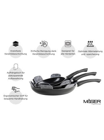 Mäser Pfannen Set, 7-tlg., Aluminium Ezaki in Schwarz
