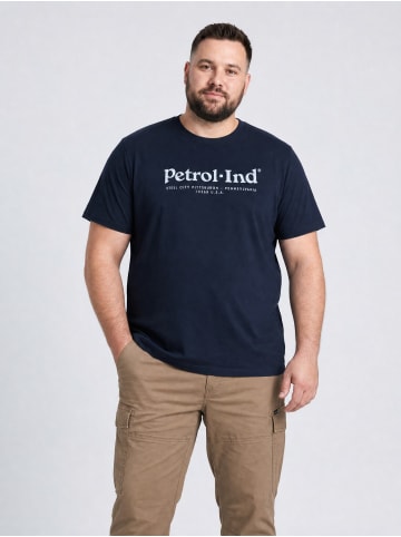 Petrol Industries T-Shirt mit Print aus Bio-Baumwolle in großen Größen gibson in Blau