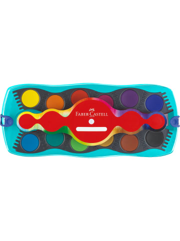 Faber-Castell Farbkasten Connector 125003 12Farben+Deckweiß  türkis