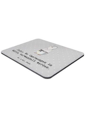 Mr. & Mrs. Panda Mouse Pad Judo Umarmungen mit Spruch in Grau Pastell
