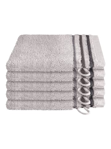 Schiesser Waschhandschuh Skyline Color im 5er Set in Hellgrau