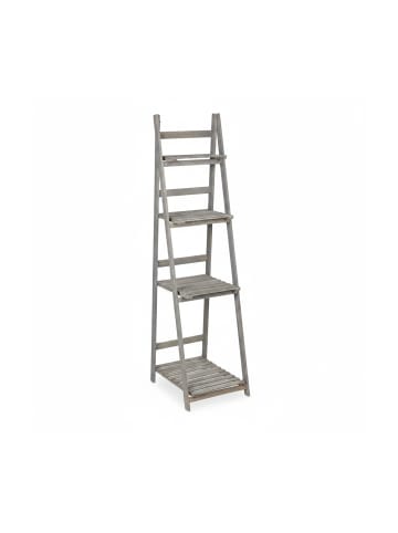 relaxdays Blumentreppe in Grau - (B)41 x (H)160 x (T)50 cm