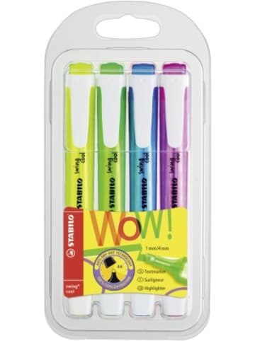 STABILO Papeterie/PBS - Textmarker - STABILO swing cool - 4er Pack - gelb, grün, b