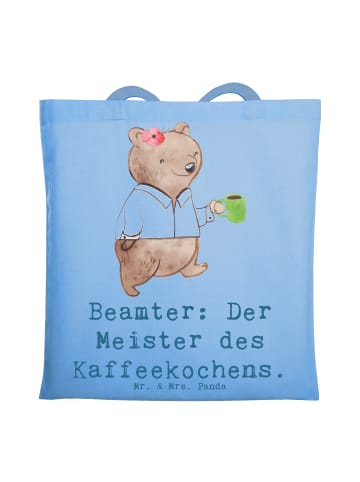 Mr. & Mrs. Panda Umhängetasche Beamter Kaffeemeister mit Spruch in Sky Blue