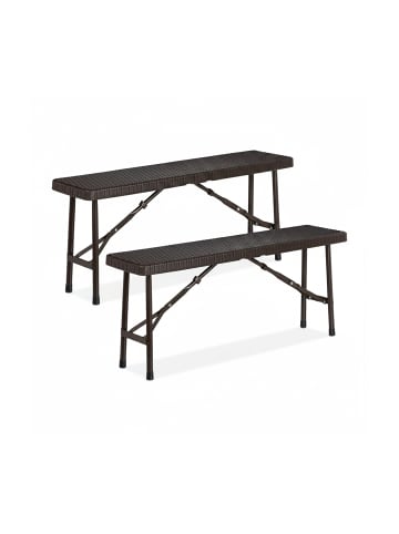 relaxdays 2x Bierbank in Braun - (B)100 x (H)42 x (T)25 cm