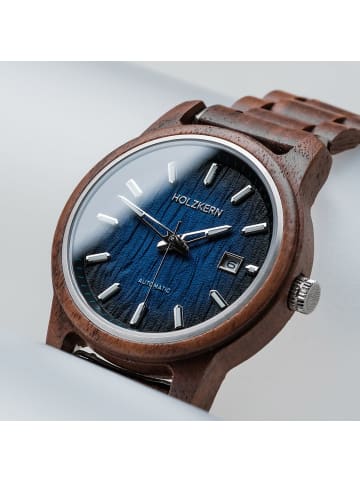 Holzkern Herrenuhr Automatik Nightbird Walnuss/Blau