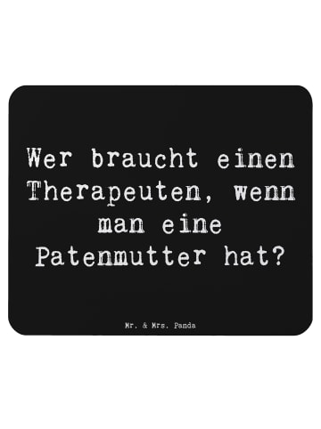 Mr. & Mrs. Panda Mauspad Liebe Patenmutter mit Spruch in Schwarz
