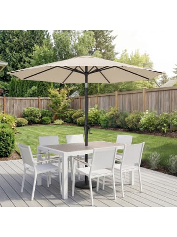 SONGMICS Sonnenschirm Sheld in Beige - (H)239 x Ø270 cm