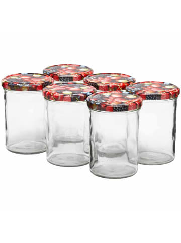 VAN WELL 6er Set Einmachgläser / Sturzgläser Wildberries in 435 ml in transparent