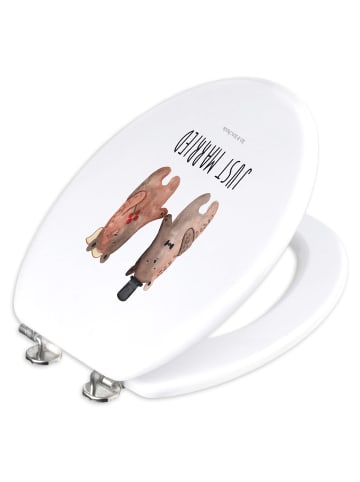 Mr. & Mrs. Panda Klobrille Bär Heirat mit Spruch in Weiß