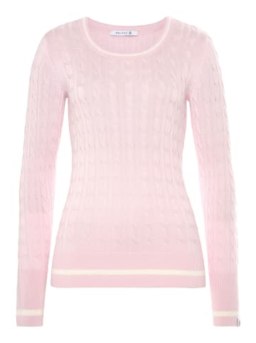 Delmao Rundhalspullover in rosa