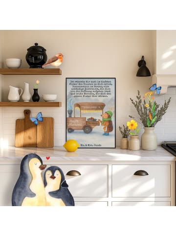 Mr. & Mrs. Panda Poster Igel Maronen Design mit Spruch in Weiß