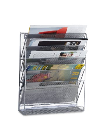 relaxdays Zeitschriftenhalter in Silber