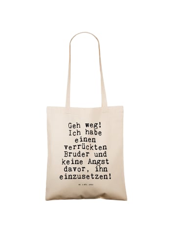 Mr. & Mrs. Panda Beutel Geh weg! Ich habe... mit Spruch in Creme