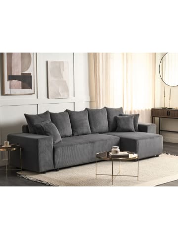 Beliani Ecksofa LUSPA in Grau/Schwarz - (W) 294 x (H) 71 x (L) 130 cm