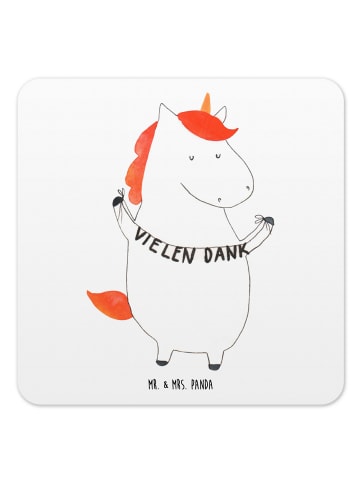 Mr. & Mrs. Panda Untersetzer Einhorn Dankeschön ohne Spruch in Weiß