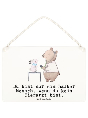 Mr. & Mrs. Panda Schild Tierarzt Herz mit Spruch in Weiß