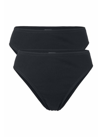 Hessnatur Taillenslip High Waist 2er-Set in schwarz