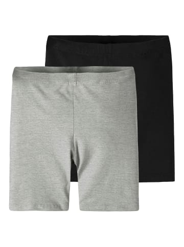 name it Radlerhosen 2er-Pack in black/grey melange