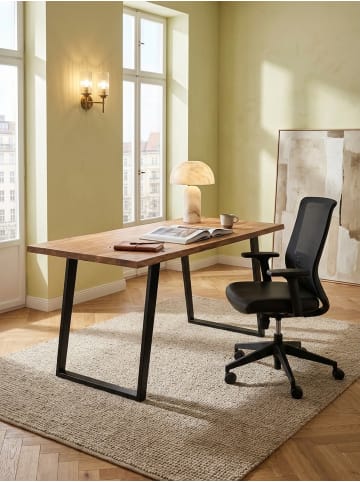 KADIMA DESIGN Schreibtisch 140x80x76 cm Massivholz / Metall Computertisch