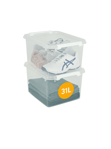 SmartStore 2er-Set Aufbewahrungsbox Classic Transparent 31L