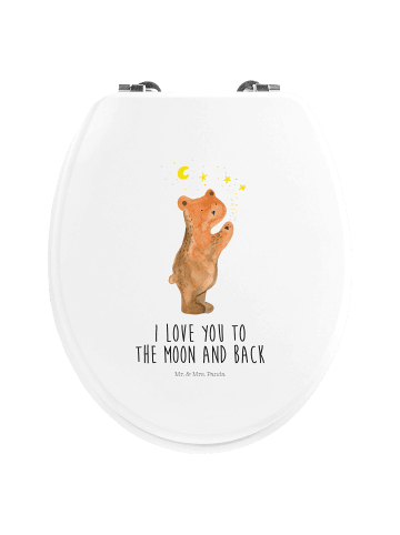 Mr. & Mrs. Panda WC Sitz Verliebter Bär mit Spruch in Weiß