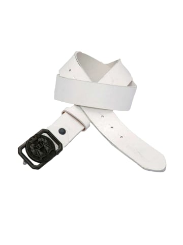 Cipo & Baxx Ledergürtel in White