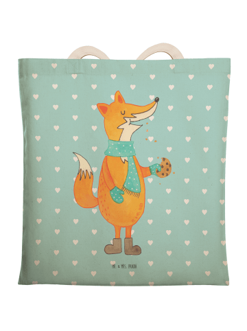 Mr. & Mrs. Panda Stofftragetasche Fuchs Keks ohne Spruch in Türkis Pastell