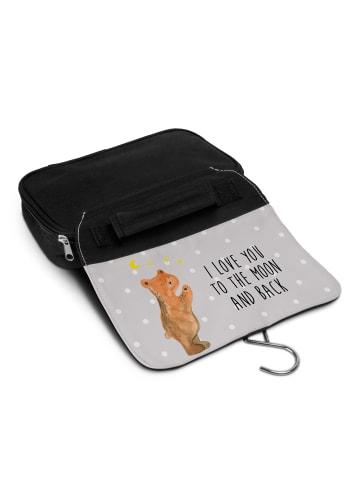 Mr. & Mrs. Panda Kulturbeutel Verliebter Bär mit Spruch in Grau Pastell