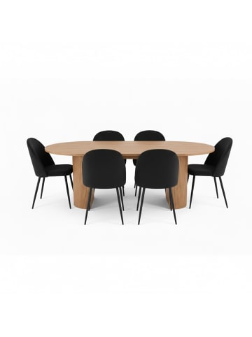 ebuy24 Essgruppe Kyoto Natur, schwarz 210 x 100 cm