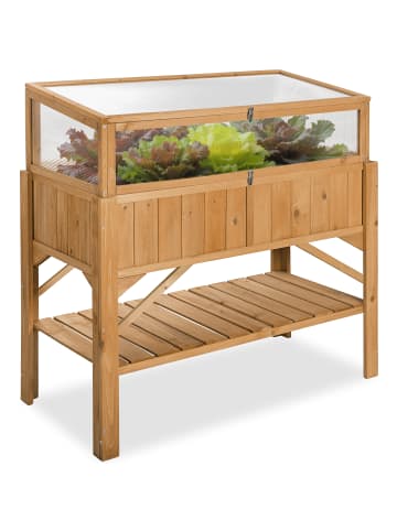 tectake Pflanzenkasten mit Ablage und Frühbeet-Aufsatz 119x57x124cm