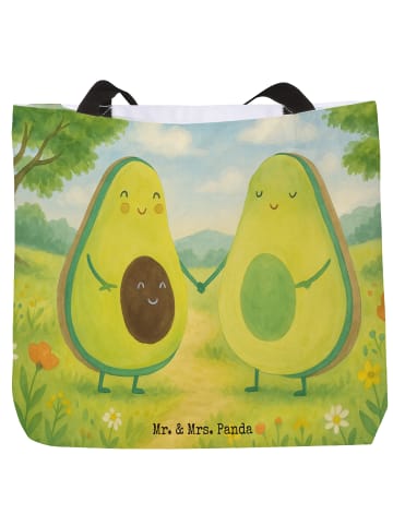 Mr. & Mrs. Panda Shopper Avocado Pärchen Design ohne Spruch in Weiß