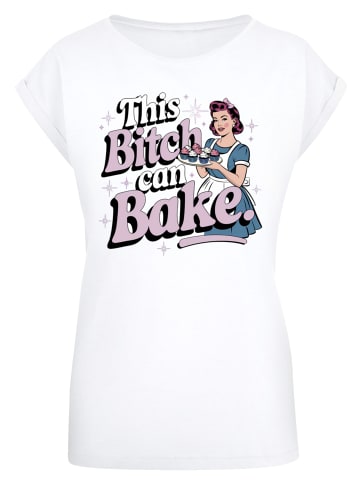 F4NT4STIC T-Shirt Vintage Pin Up Bäckerin in weiß