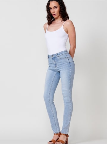 KOROSHI Slim-fit damenjeans mit perlen in blau