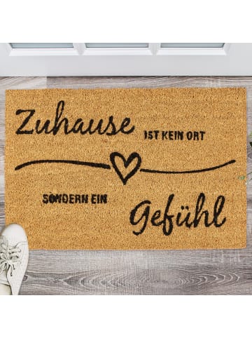relaxdays Fußmatte Zuhause ist ein Gefühl in Braun - (B)60 x (T)40 cm