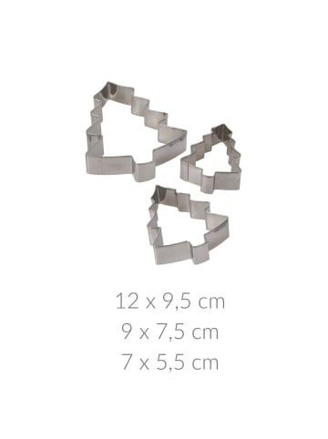 Home&Styling Collection Ausstechformen, 3er-Set in Silbern, (B) 2,6 x (H) 18,5 x (L) 11,8 cm